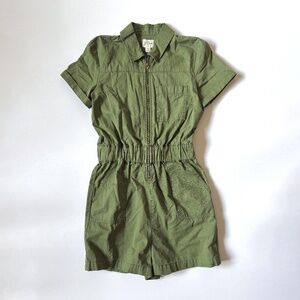 J Crew Olive Short Sleeve Jumpsuit